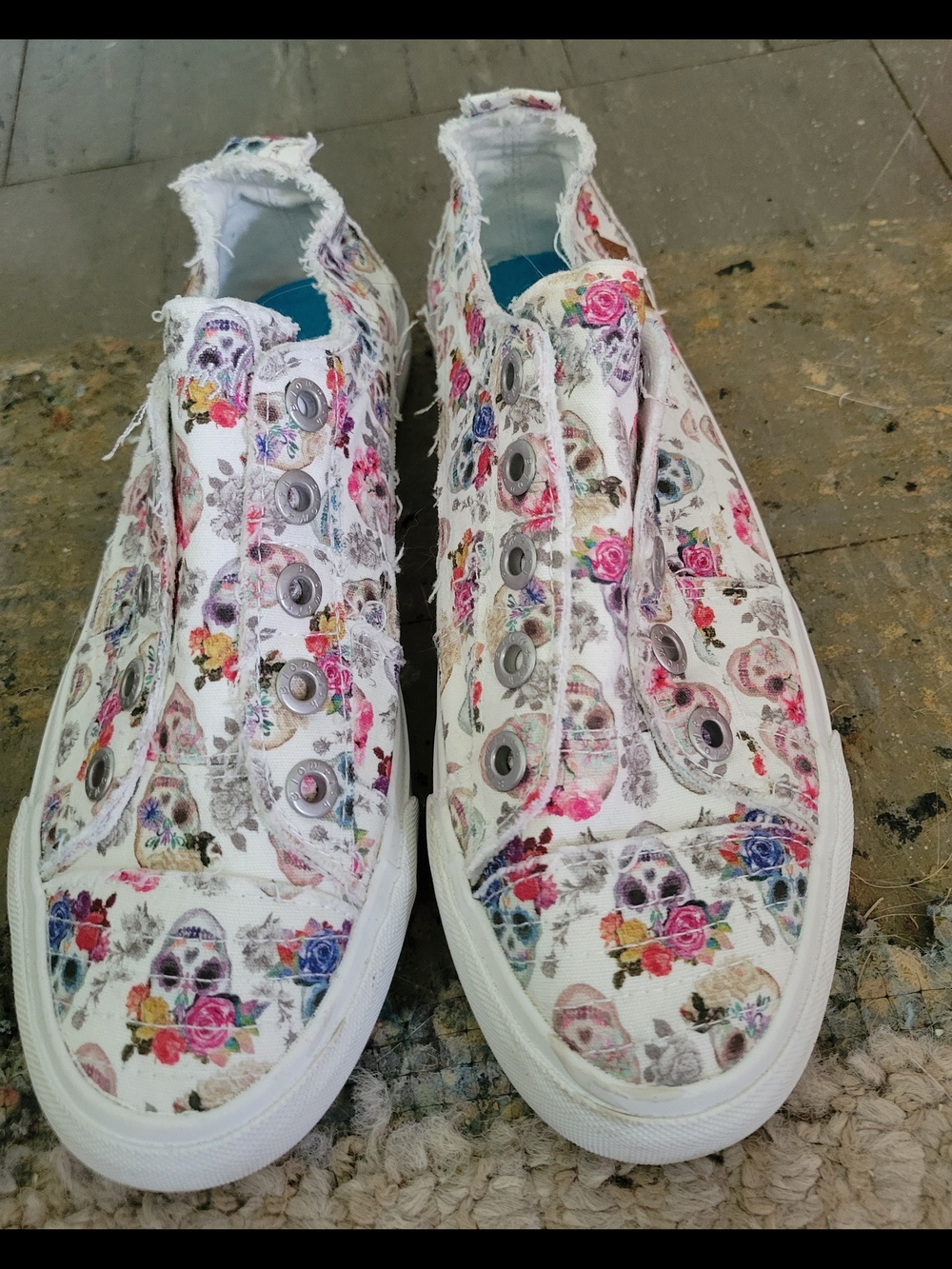 Blowfish Malibu Floral Skull Slip-On Sneakers